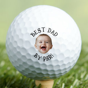 Baby Face Best Dad By Par New Dad Personalized Golf Balls