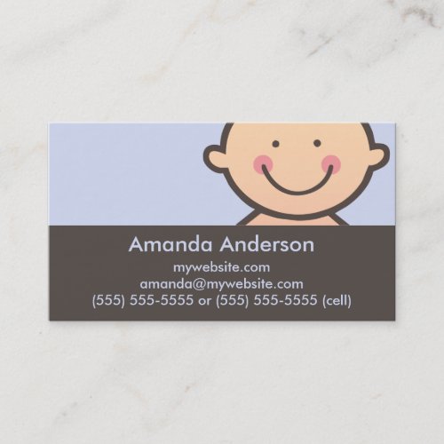 Baby Face Blue &amp; Brown Business Cards