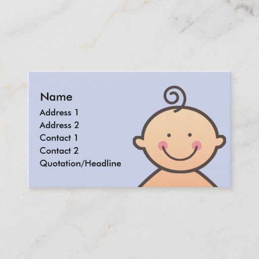 Customizable Baby Face Blue Business Cards