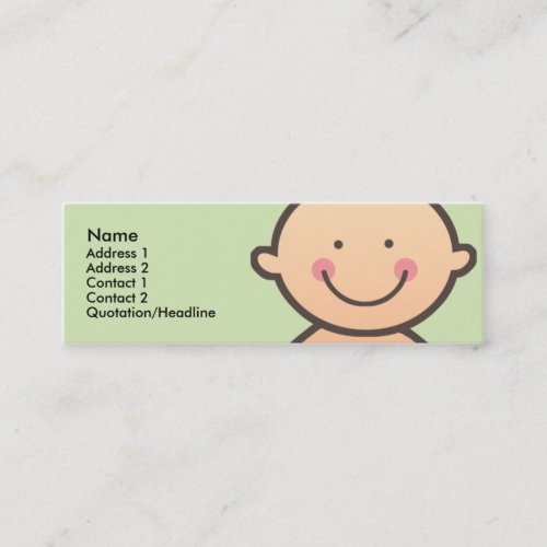 Baby Face Green Skinny Profile Cards Business Cards