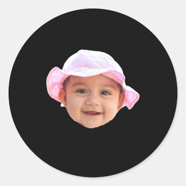 Baby Face Photo New Dad _1  Classic Round Sticker (Front)