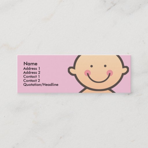 Customizable Baby Face Pink Skinny Profile Cards Business Cards