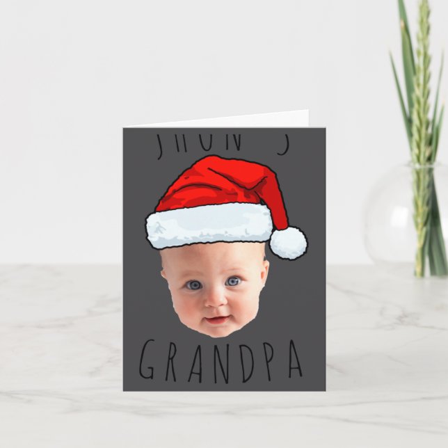 Baby Face Santa Hat Christmas Photo _1  Card (Front)