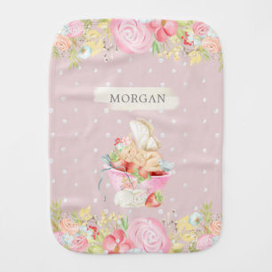 baby fairy cute garden enchanted monogram burp cloth