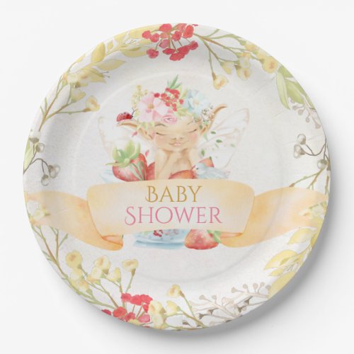 Baby Fairy Delicate Girly Baby Shower  Paper Plates