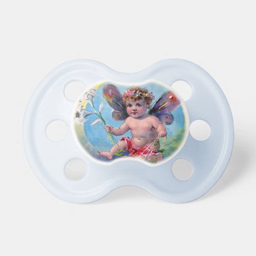 BABY FAIRY WITH DOVES  blue green Pacifier