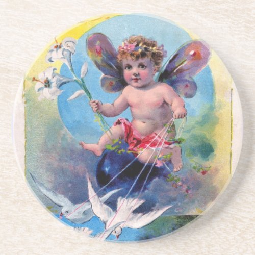 BABY FAIRY WITH DOVES COASTER