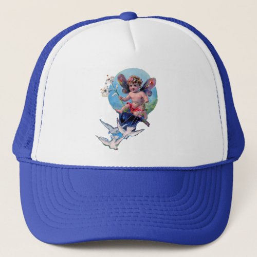 BABY FAIRY WITH DOVES TRUCKER HAT
