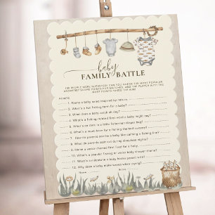 Baby Family Battle Reel Fun Rustic Fishing Shower 