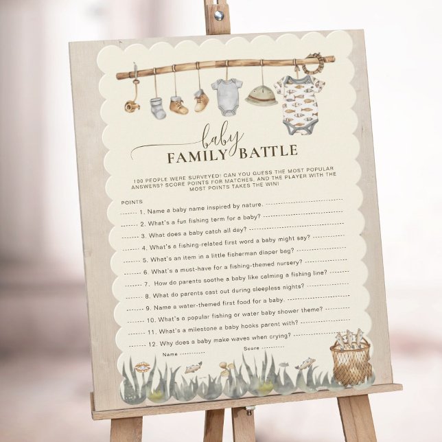 Baby Family Battle Reel Fun Rustic Fishing Shower  (Creator Uploaded)