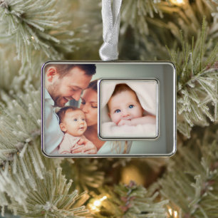 Baby Family First Christmas Photo Personalize Ornament
