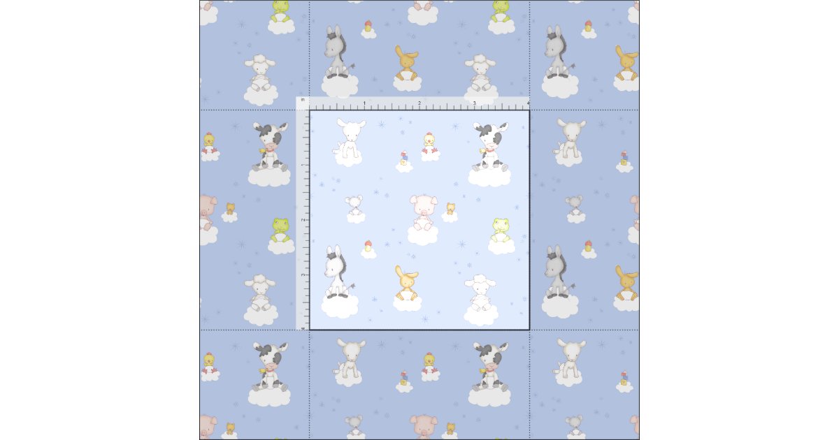 Watercolor Farm Animals Baby Nursery Fabric