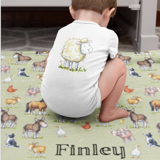 Baby farm soft cuddle blanket