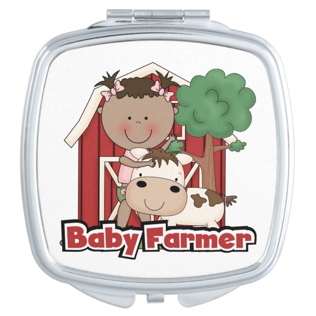 Baby Farmer With Cow Makeup Mirror (Front)