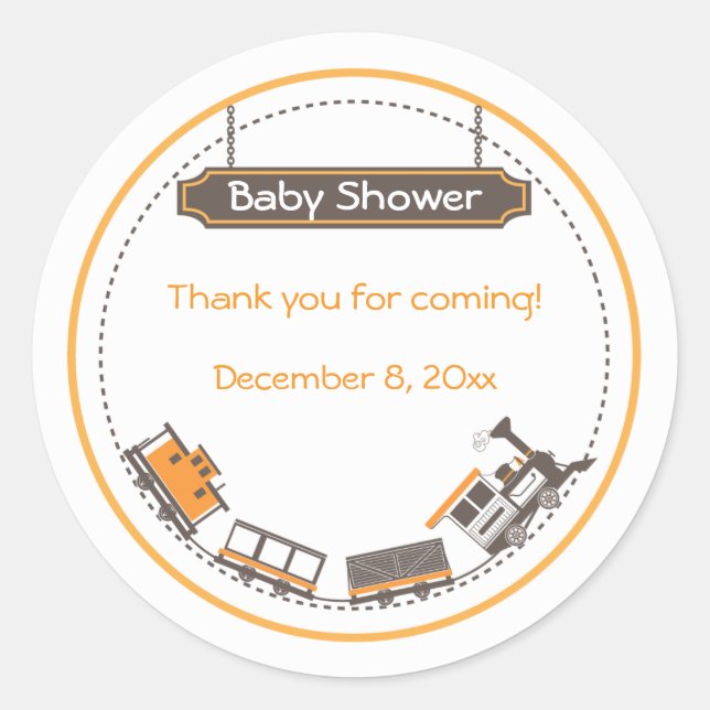 Baby Favor Sticker - Train (Front)