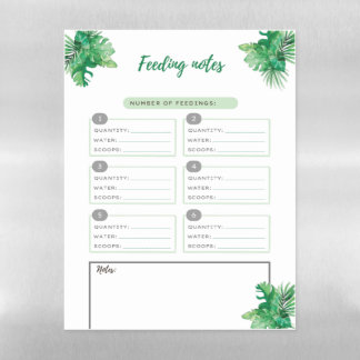Baby Feeding Notes Dry Erase Magnetic Board Jungle