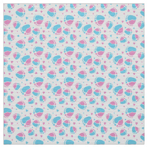 Baby Feet and Hearts in blue and pink color Fabric