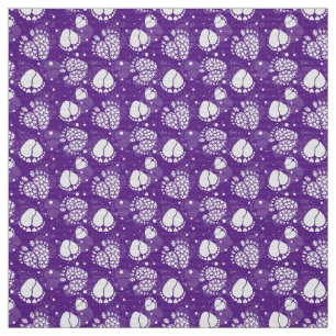 Baby Feet and Hearts Pattern in purple color Fabric