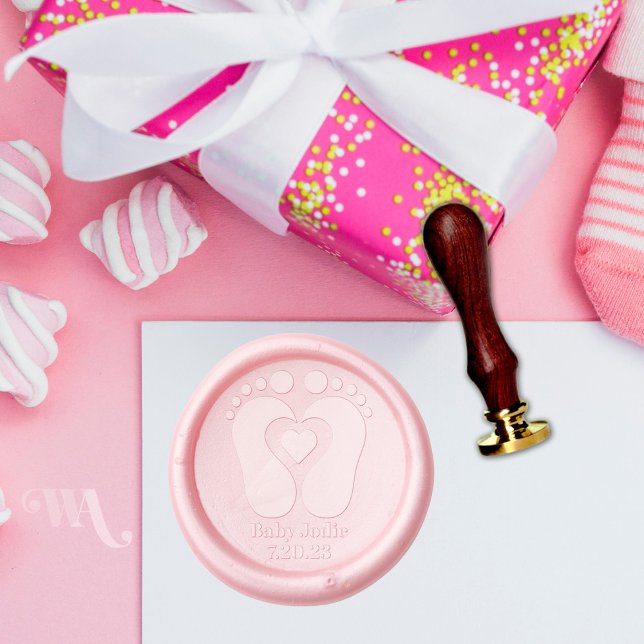 Baby Feet Baby Announcement  Wax Seal Sticker (Creator Uploaded)