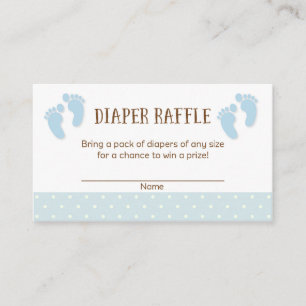 Baby Feet Baby Shower Diaper Raffle Tickets Enclosure Card