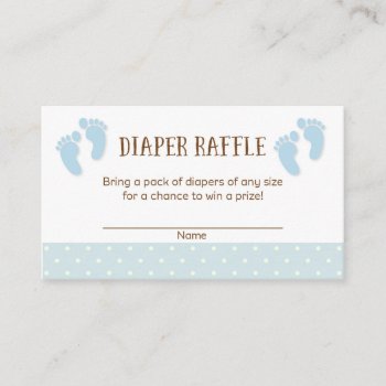 Baby Feet Baby Shower Diaper Raffle Tickets Enclosure Card by melanileestyle at Zazzle