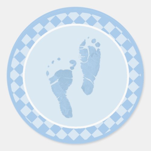 Baby Feet Blue Envelope Seal Stickers