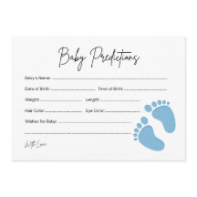 Baby Feet Boy Baby Prediction & Wishes Card