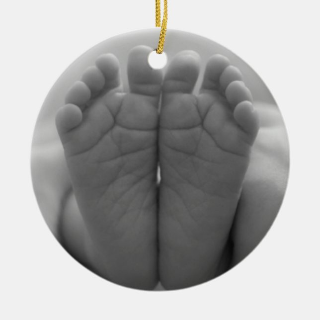 Baby Feet Ceramic Ornament (Front)