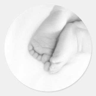 Baby feet classic round sticker
