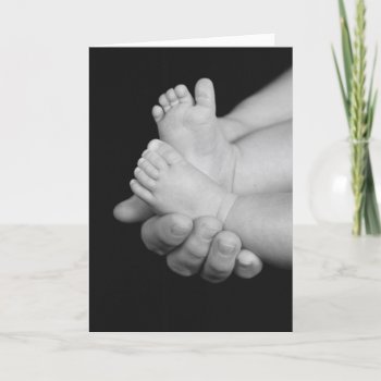 Baby Feet & Daddy's Hand Father's Day Card by TheHolidayEdge at Zazzle