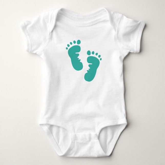Baby Feet Foot Print Baby Bodysuit (Front)