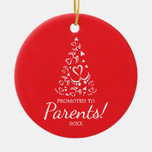 Baby feet forming Christmas tree,first Christmas Ceramic Ornament