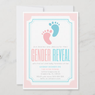 Baby Feet Gender Reveal Invitation