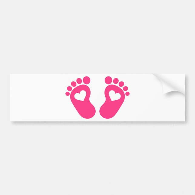 Baby feet hearts bumper sticker (Front)