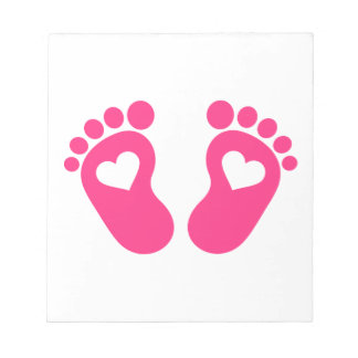 Baby feet hearts notepad