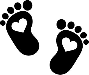 baby feet heart postcards