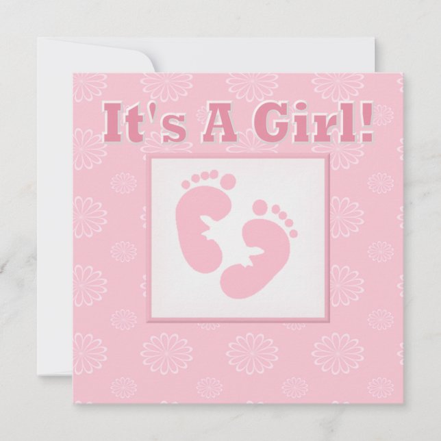 Baby Feet It's A Girl Baby Shower Invitation (Front)