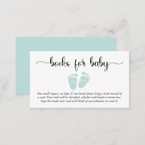 Baby Feet Mint Books For Baby Shower Enclosure Card