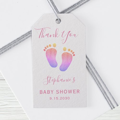 Baby Feet Pink Baby Shower Gift Tags