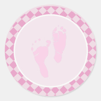 Baby Feet Pink Girl Envelope Seal Stickers