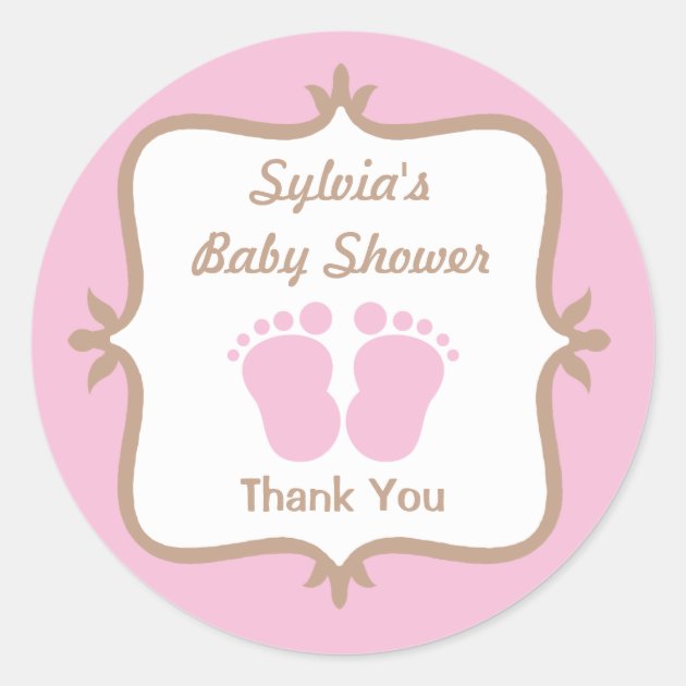 Personalised Pink Christening Sweet Cones With Baby Feet Sticker - Pre-Filled Party Favors