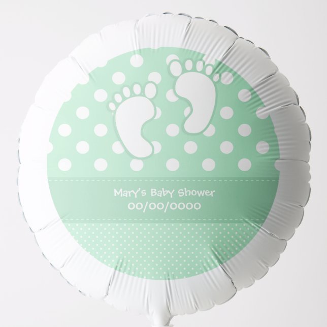 Baby Feet Shower Polka Dot Balloon (Front)