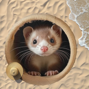 Baby Ferret Face - Cute Ferrets Beach Towel