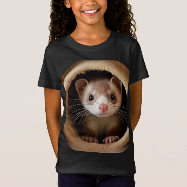 Baby Ferret Face - Cute Ferrets  T-Shirt (Front)