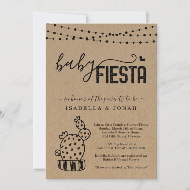 Baby Fiesta Couple's Gender Neutral Baby Shower Invitation (Front)