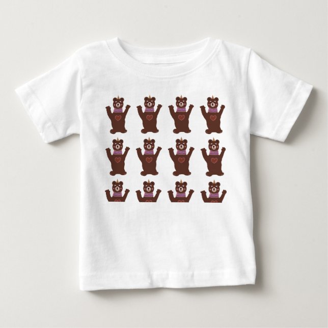 Baby Fine Jersey T-Shirt, White Bears T-Shirt (Front)
