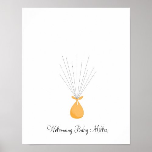 Baby Fingerprint Balloons _ Orange Poster