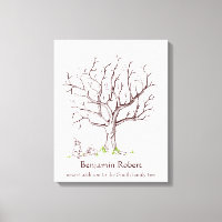Baby Fingerprint Tree (Bunnies) Canvas Print