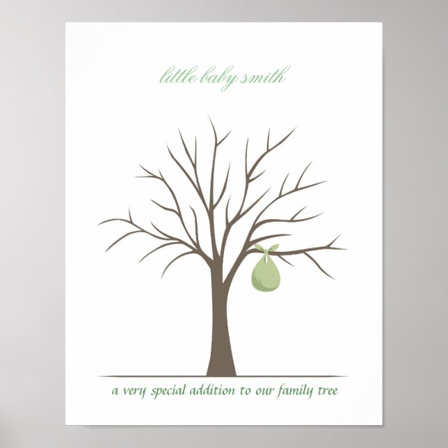 Baby Fingerprint Tree - Green Poster (Front)