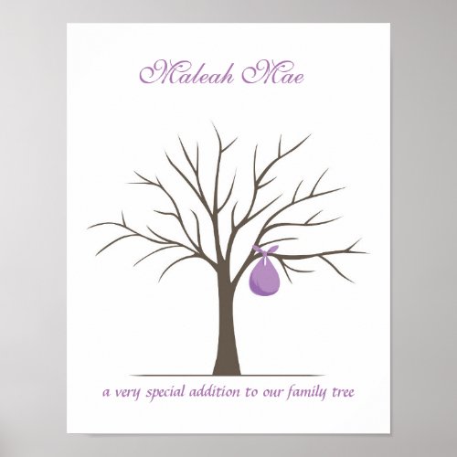 Baby Fingerprint Tree _ Purple Poster